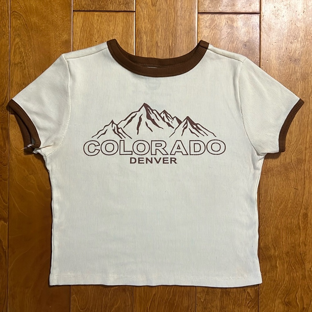 Social Culture Baby Doll Top Size M Cream Colorado Ribbed Country Western Retro